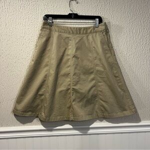 L.L. Bean Classic Fit Tan A-Line Skirt size 10 petite